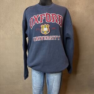 Vintage Oxford University Crewneck Sweatshirt XL Blue Collegiate Pullover